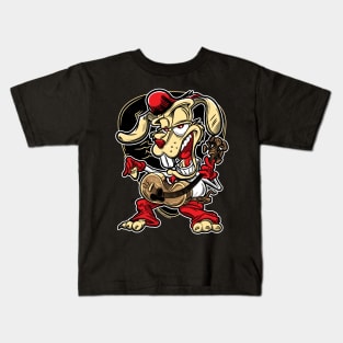 Rock-A-Billy Rabbit on guitar with pompadour Kids T-Shirt